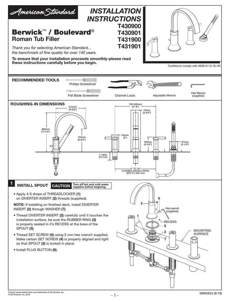 American Standard Berwick Series installation instructions American Standard Berwick Series installation instructions