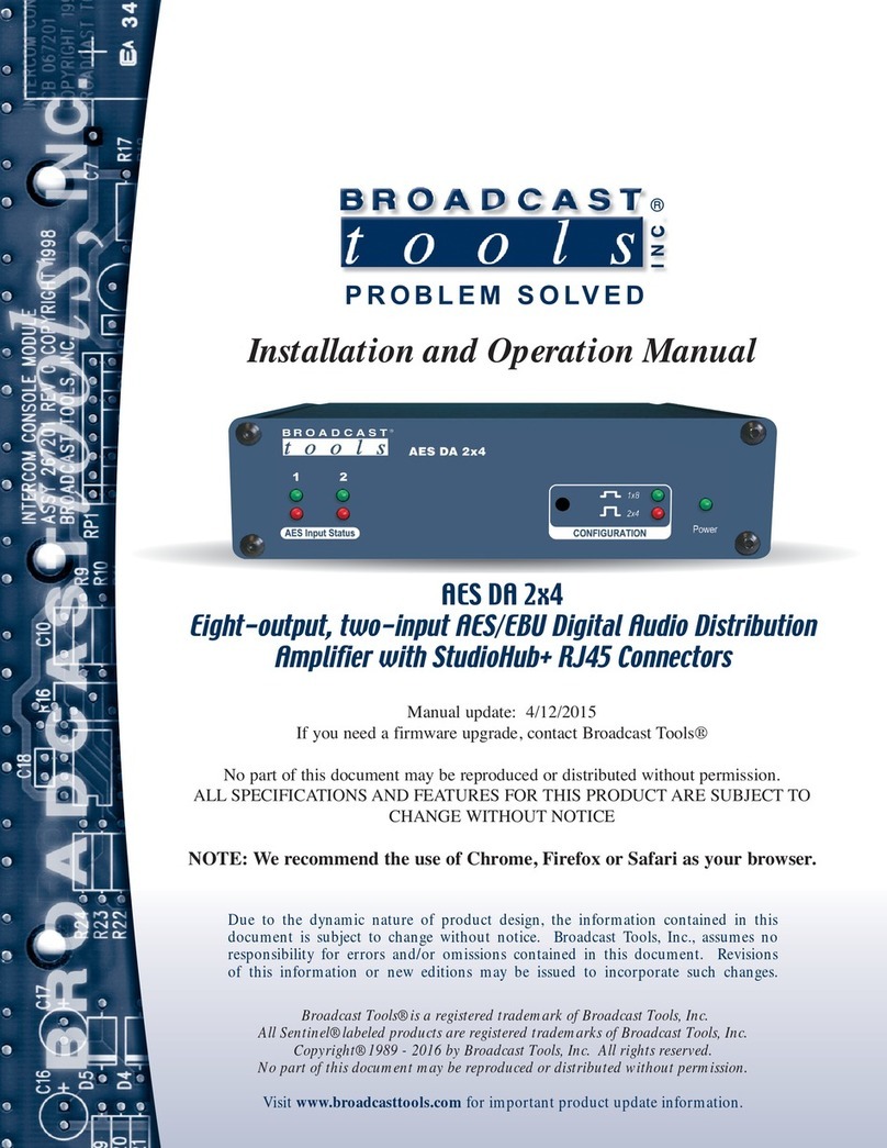 Broadcast Tools AES DA 2x4 User manual Broadcast Tools AES DA 2x4 User manual