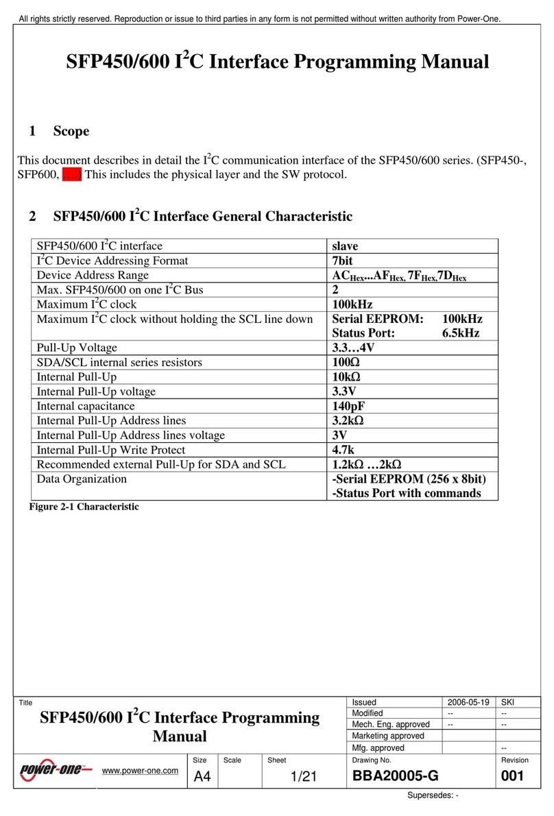 Power One SFP450 Series Owner's manual