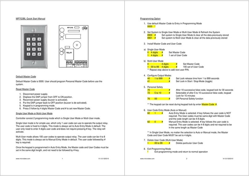 Micro Id MP7G3BL Quick start manual