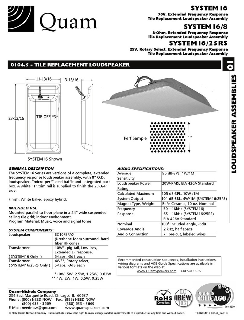 Quam SYSTEM 16 Series User manual