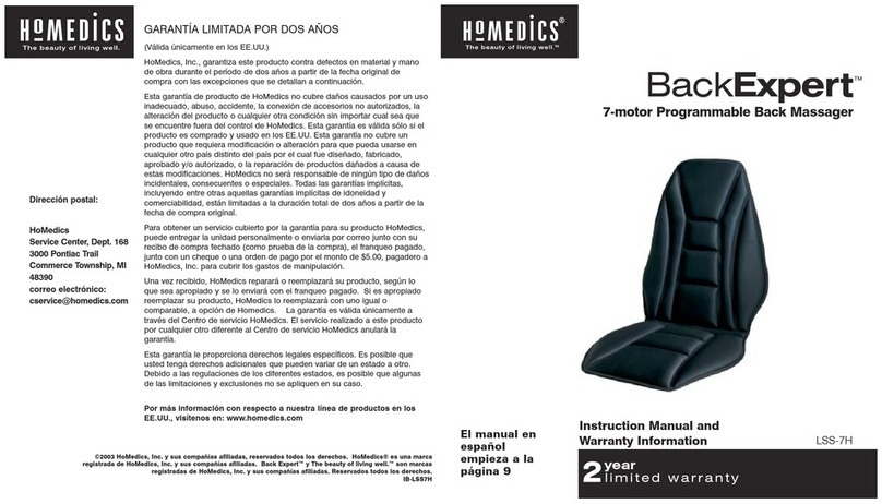 HoMedics BackExpert LSS-7H Instruction Manual
