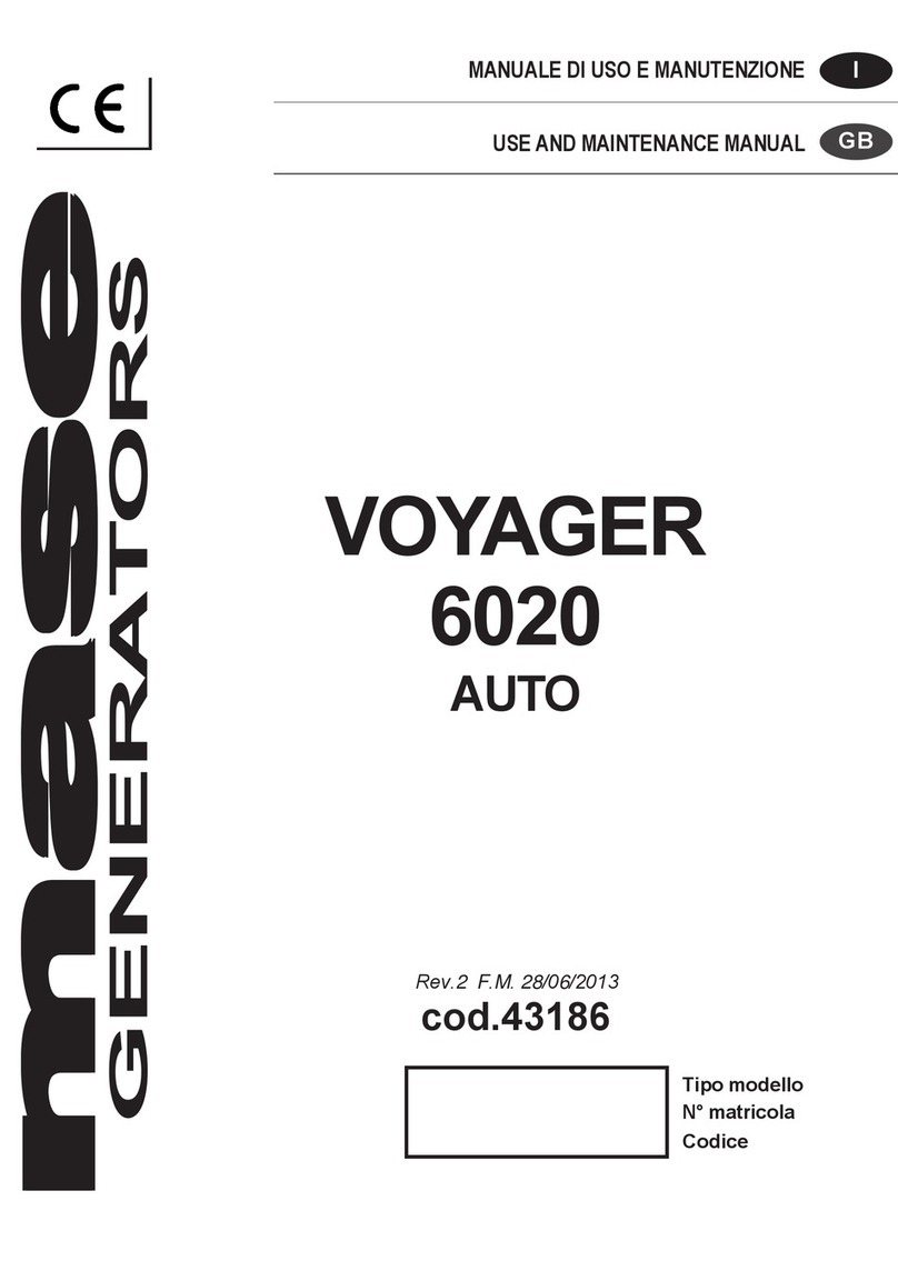 Mase Generators Voyager 6020 Auto User manual