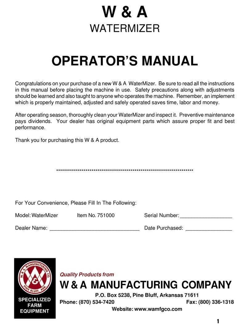 W & A WaterMizer User manual