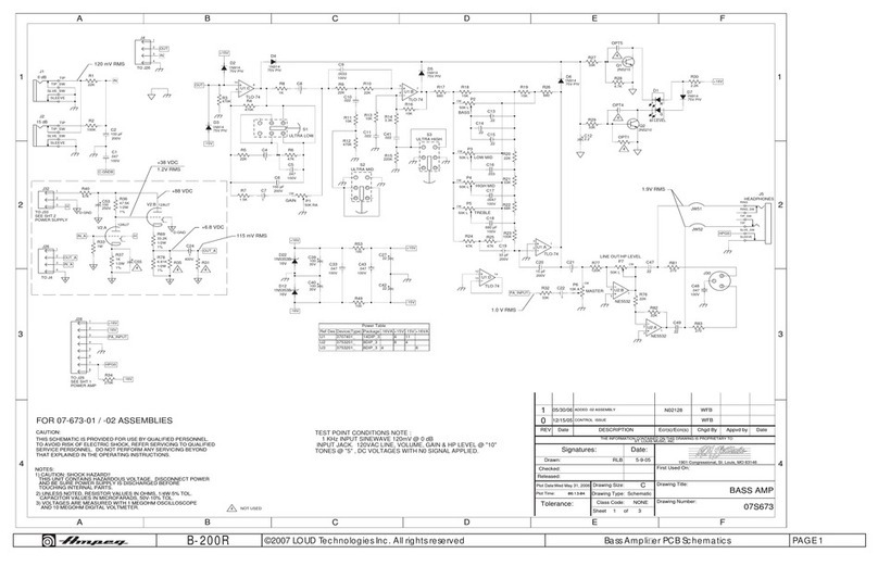 LOUD Technologies Ampeg B-200R Wiring diagram