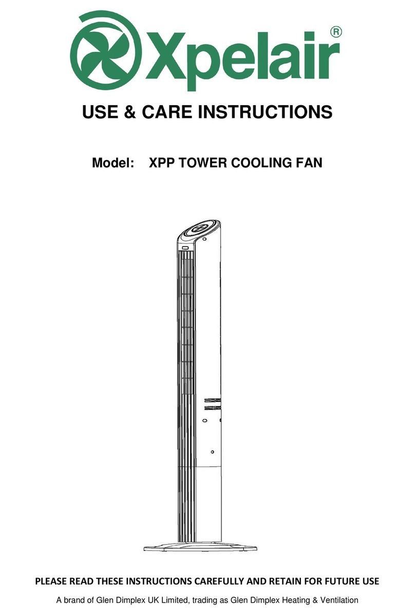 Glen Dimplex Xpelair XPP Use & care instructions