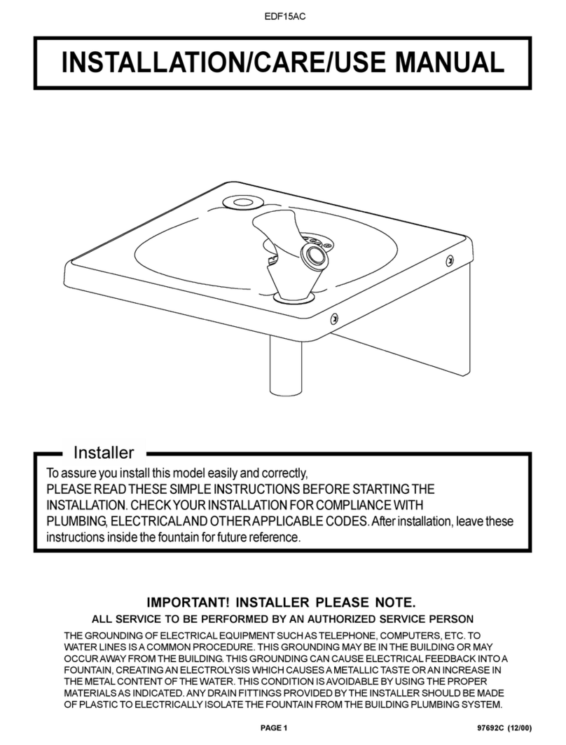 Elkay EDF15AC Installation, care & use manual Elkay EDF15AC Installation, care & use manual