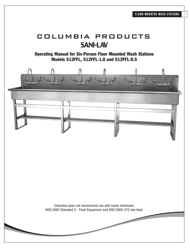 Columbia Products SANI-LAV 512FFL Series operating manual