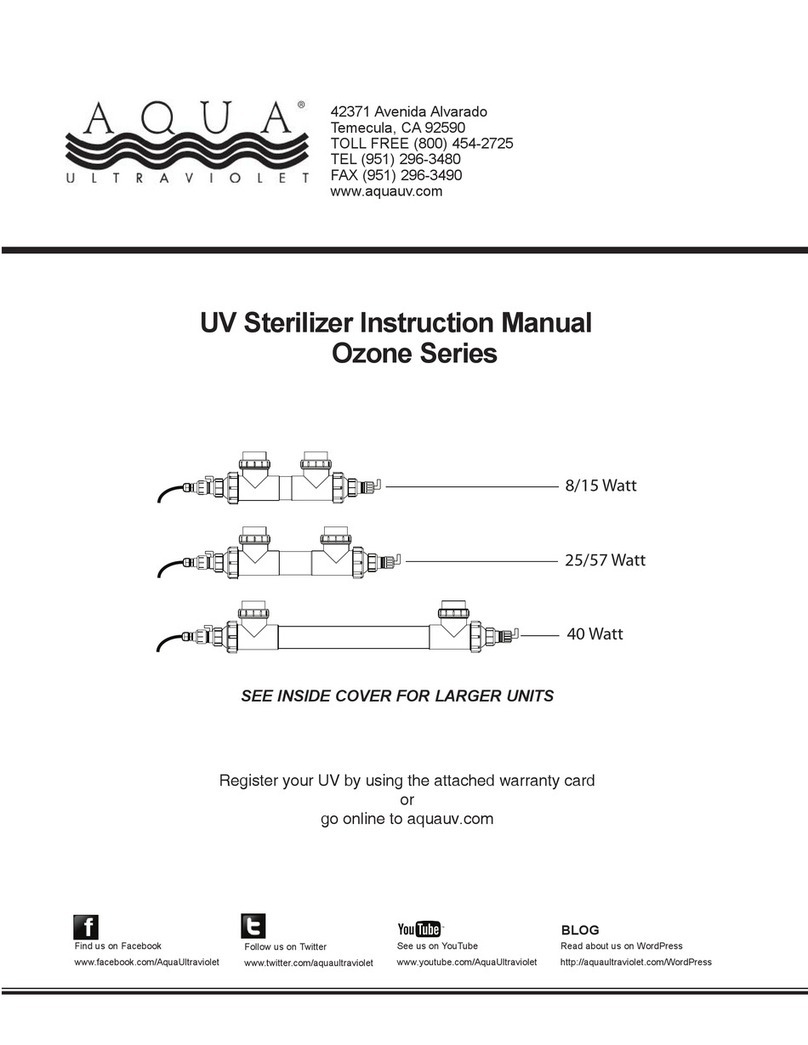 Aqua Ultraviolet Ozone UV 8 Watt Unit instruction manual