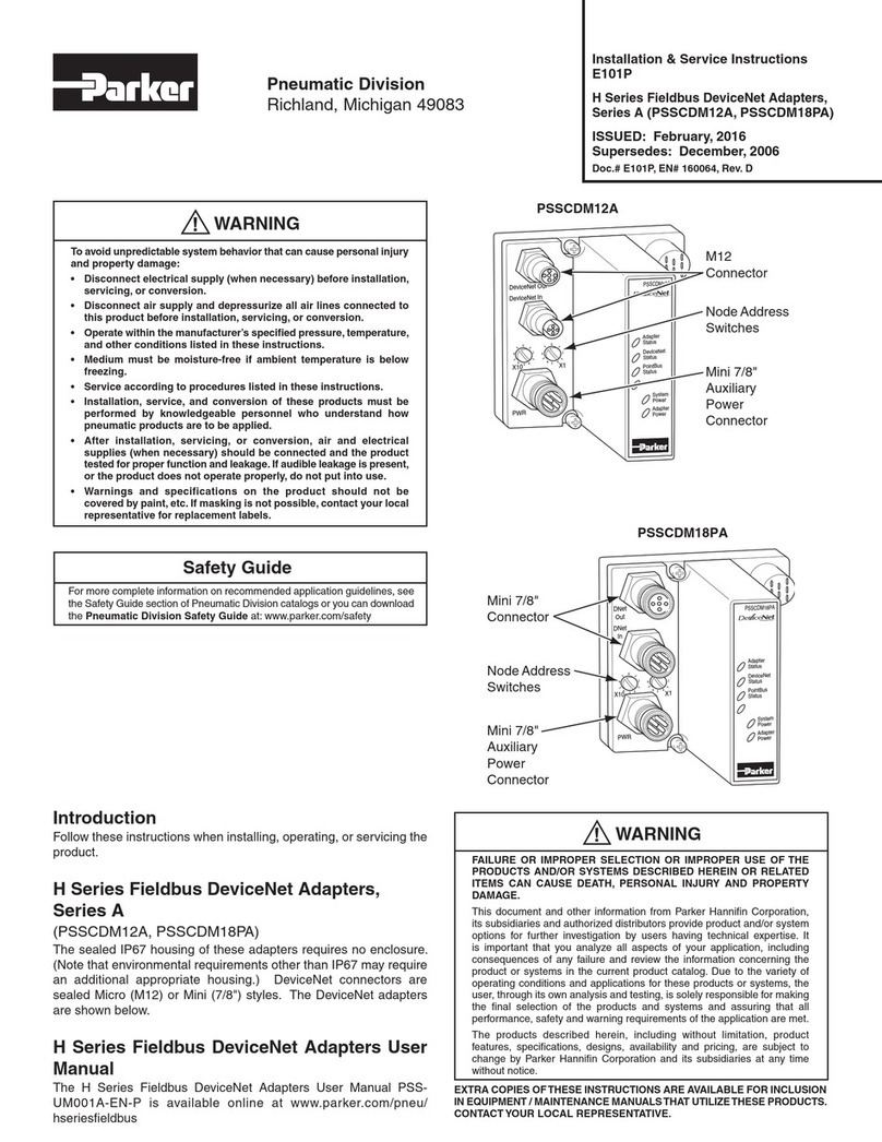 Parker H Series Installation and maintenance instructions
