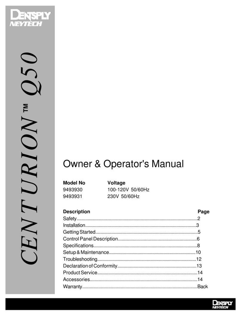 Dentsply Neytech CENTURION Q50 Owner's/operator's manual