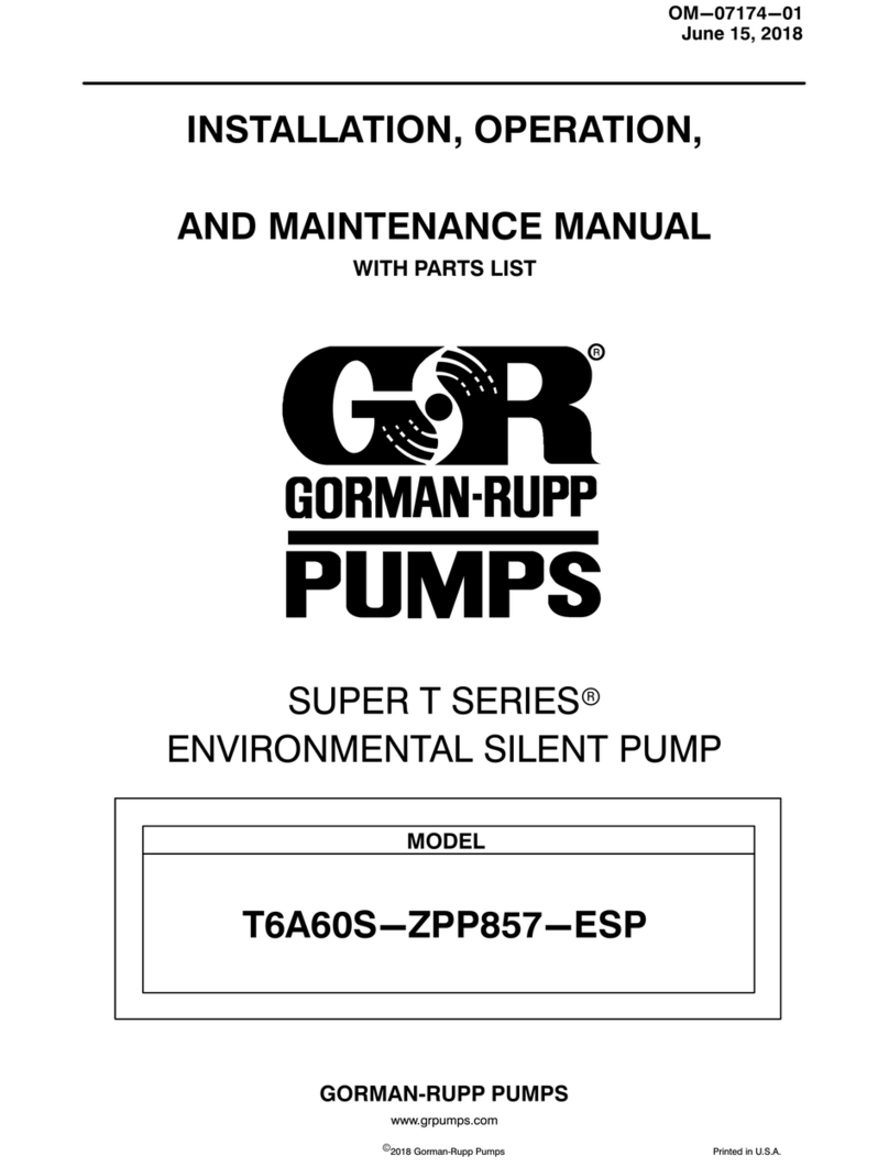 GORMAN-RUPP PUMPS T SERIES Installation, operation, and maintenance manual with parts list