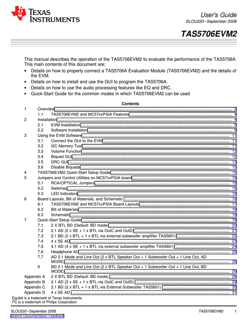 Texas Instruments TAS5706EVM2 User manual