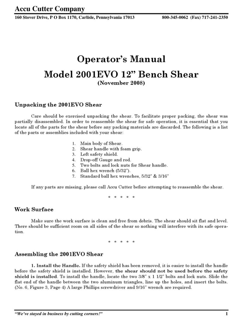 Accu Cutter 2001EVO Operator's manual