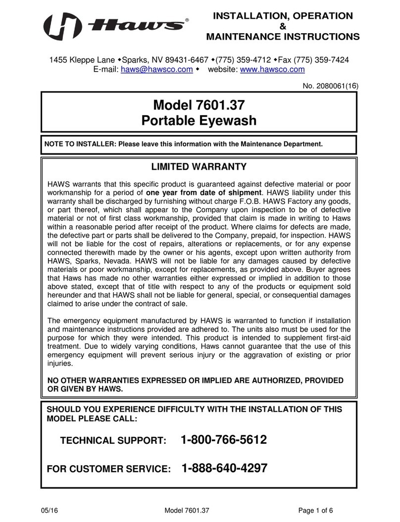 Haws 7601.37 Installation, operation & maintenance instructions