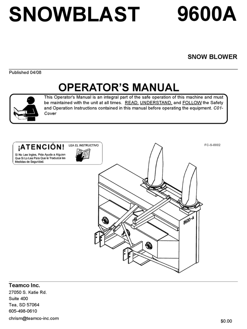 Teamco SNOWBLAST 9600A Operator's manual
