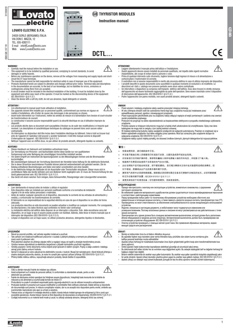 Lovato DCTL Series instruction manual Lovato DCTL Series instruction manual