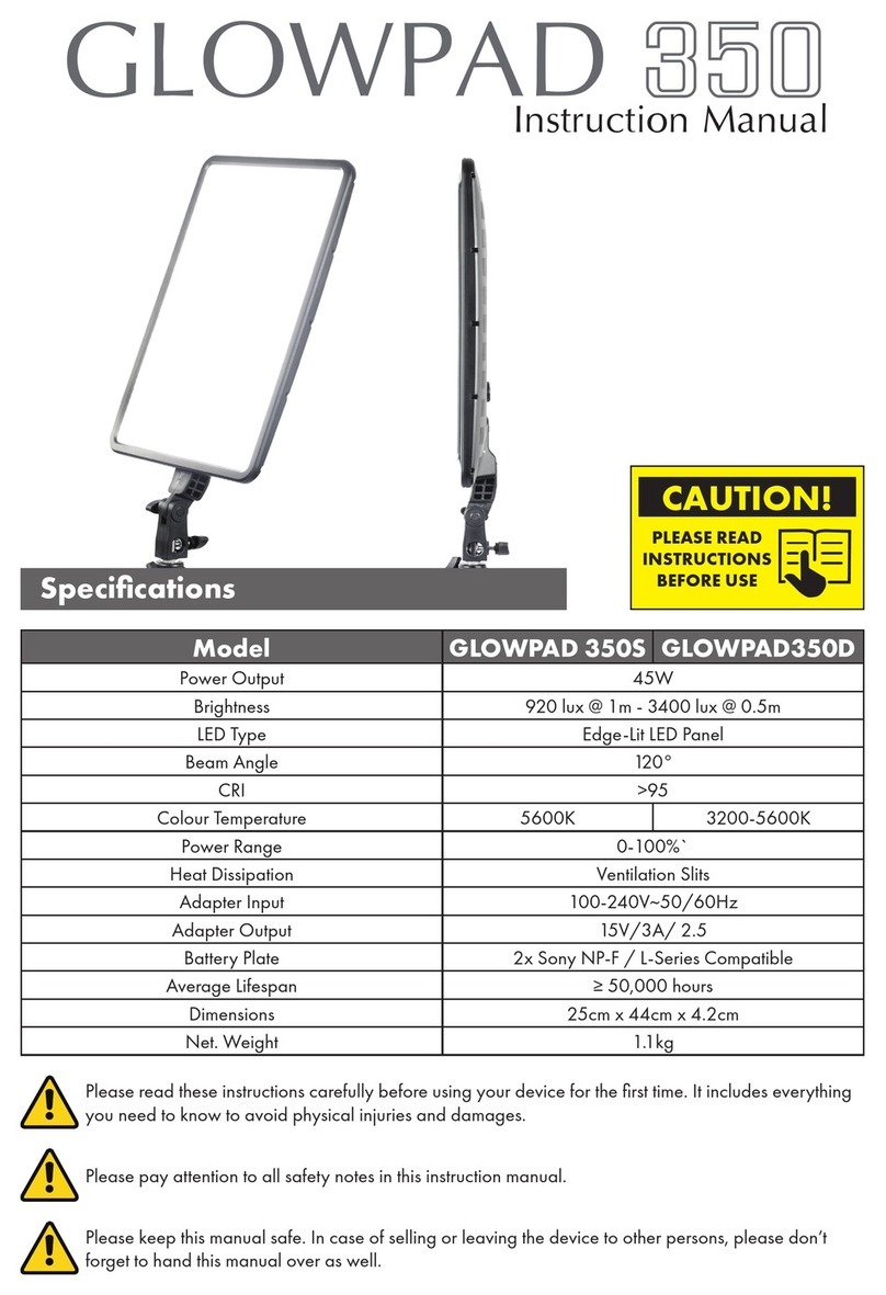 Pixapro GLOWPAD 350 Series instruction manual