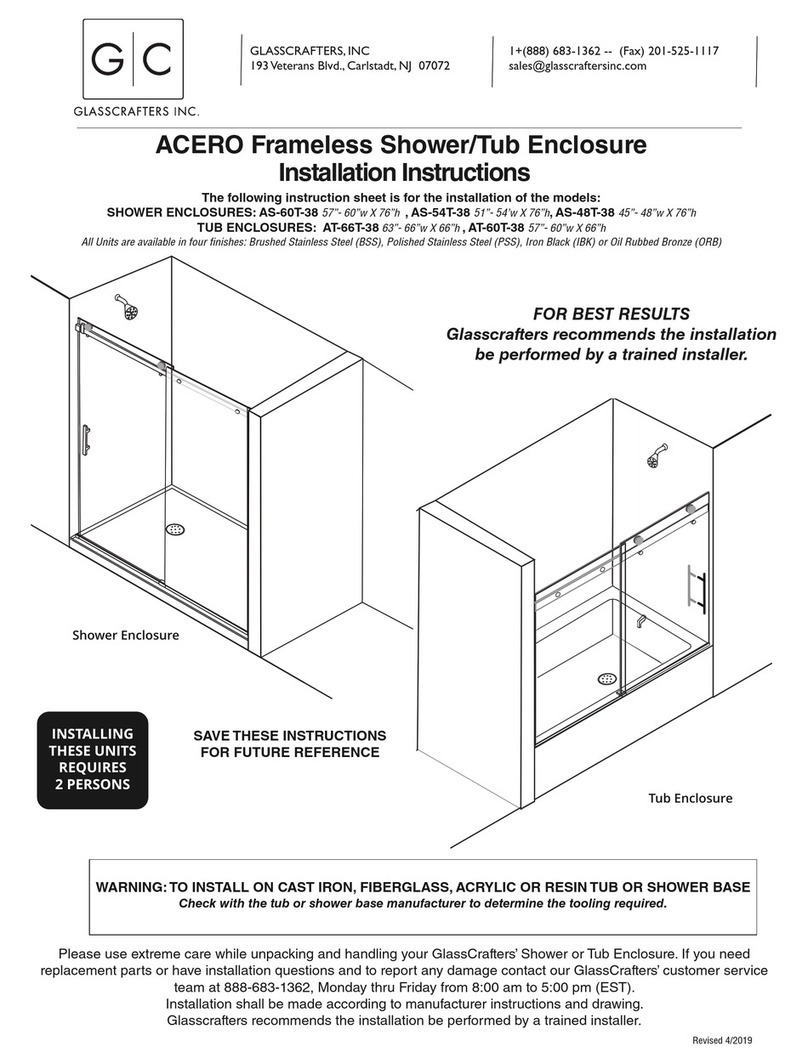 GlassCrafters ACERO Series installation instructions