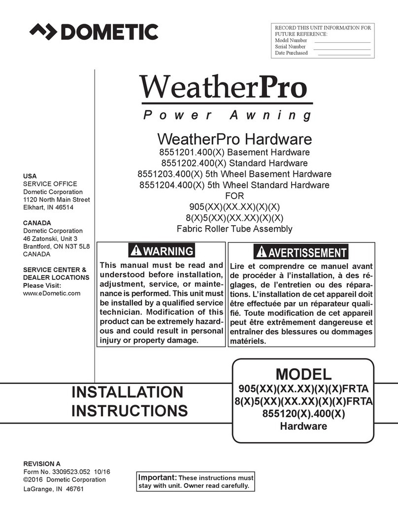 Dometic WeatherPro installation instructions