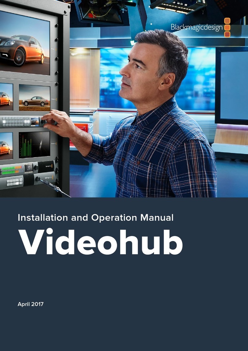 Blackmagicdesign Videohub Hardware Control Installation and operation manual