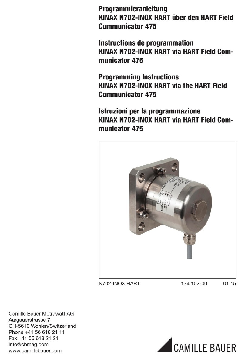 Camille Bauer KINAX N702-INOX HART Programming instructions