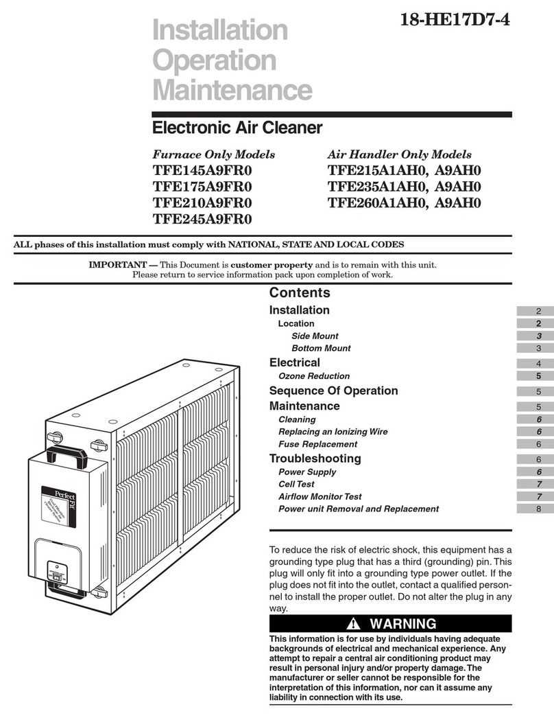 American Standard TFE145A9FR0 Installation, operation & maintenance manual