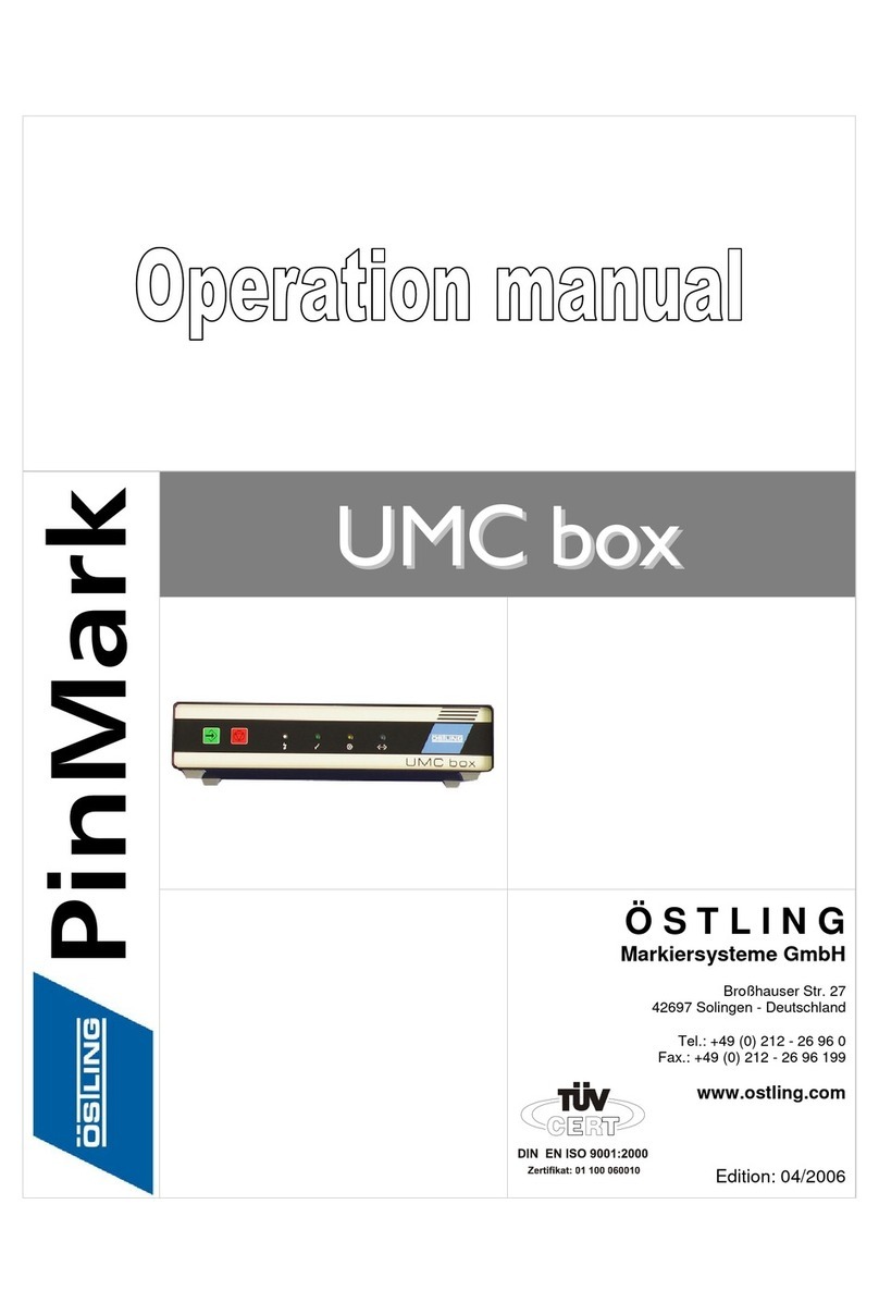 OSTLING PinMark UMC box Operation manual