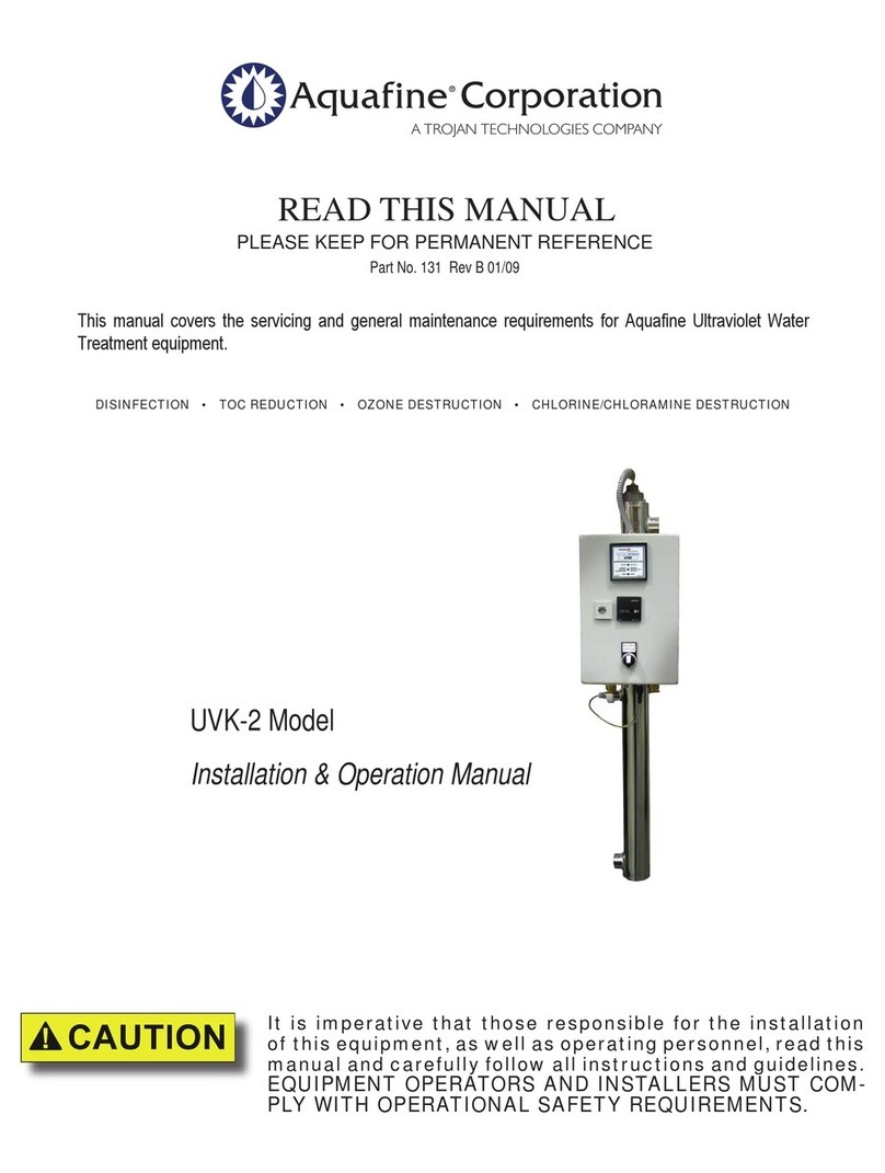Trojan Technologies Aquafine UVK-2 Installation & operation manual