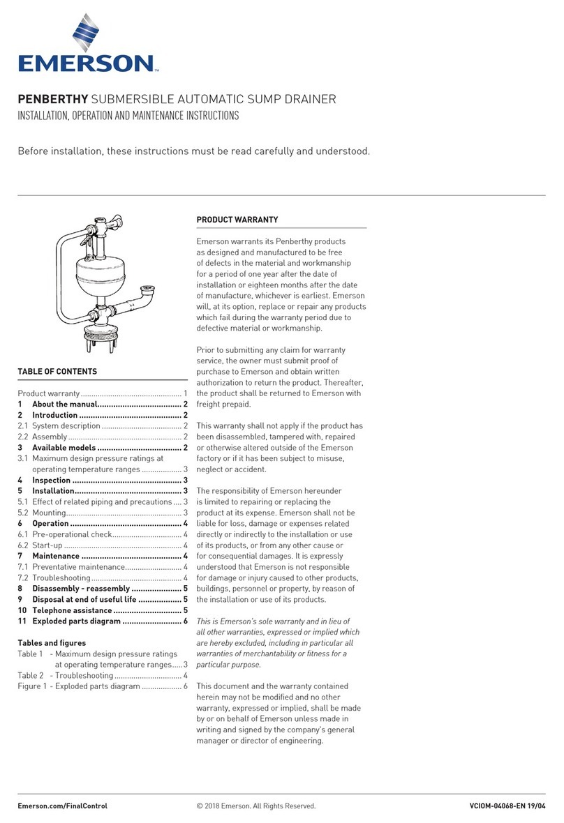 Emerson PENBERTHY Series Manual Emerson PENBERTHY Series Manual