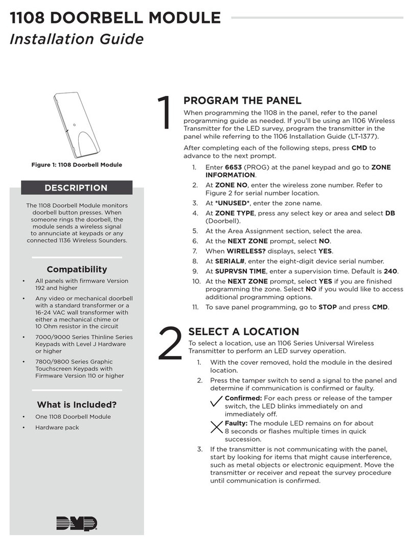 DMP Electronics 1108 installation guide