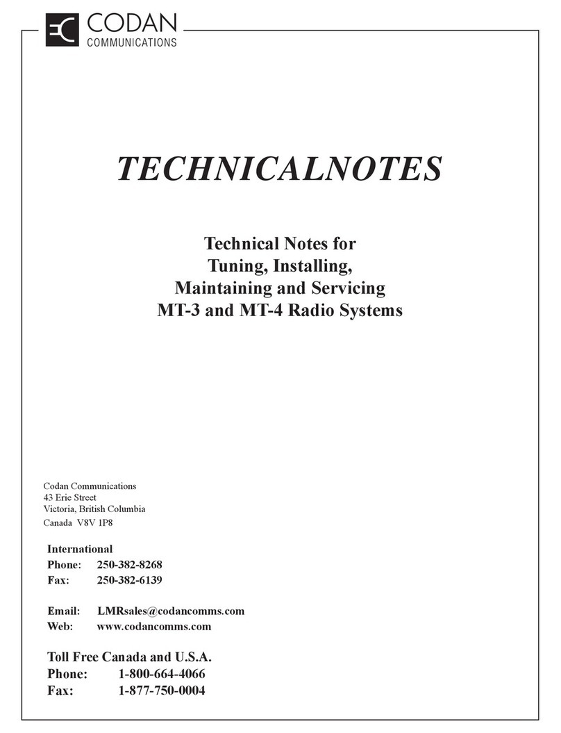Codan MT-3 Technical Notes for Tuning, Installing, Maintaining and Servicing