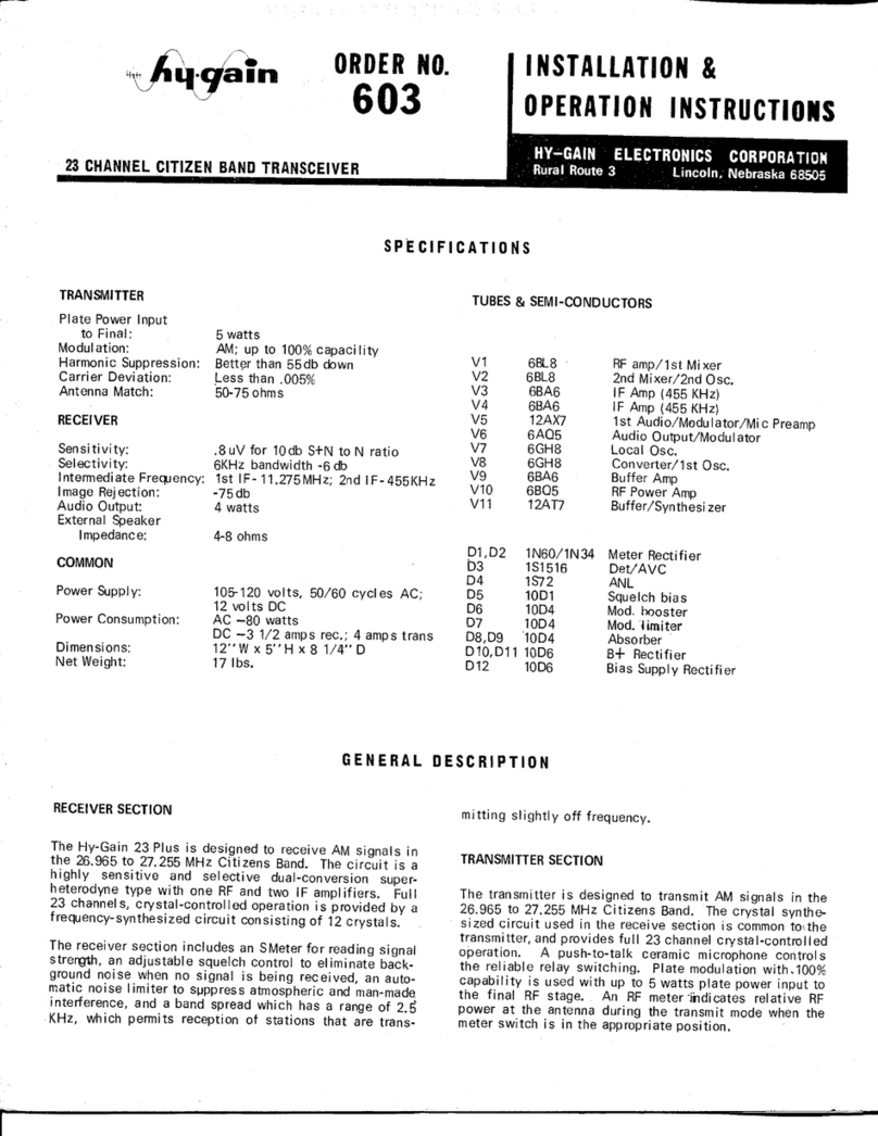 Hy-Gain 23 Plus Installation instructions