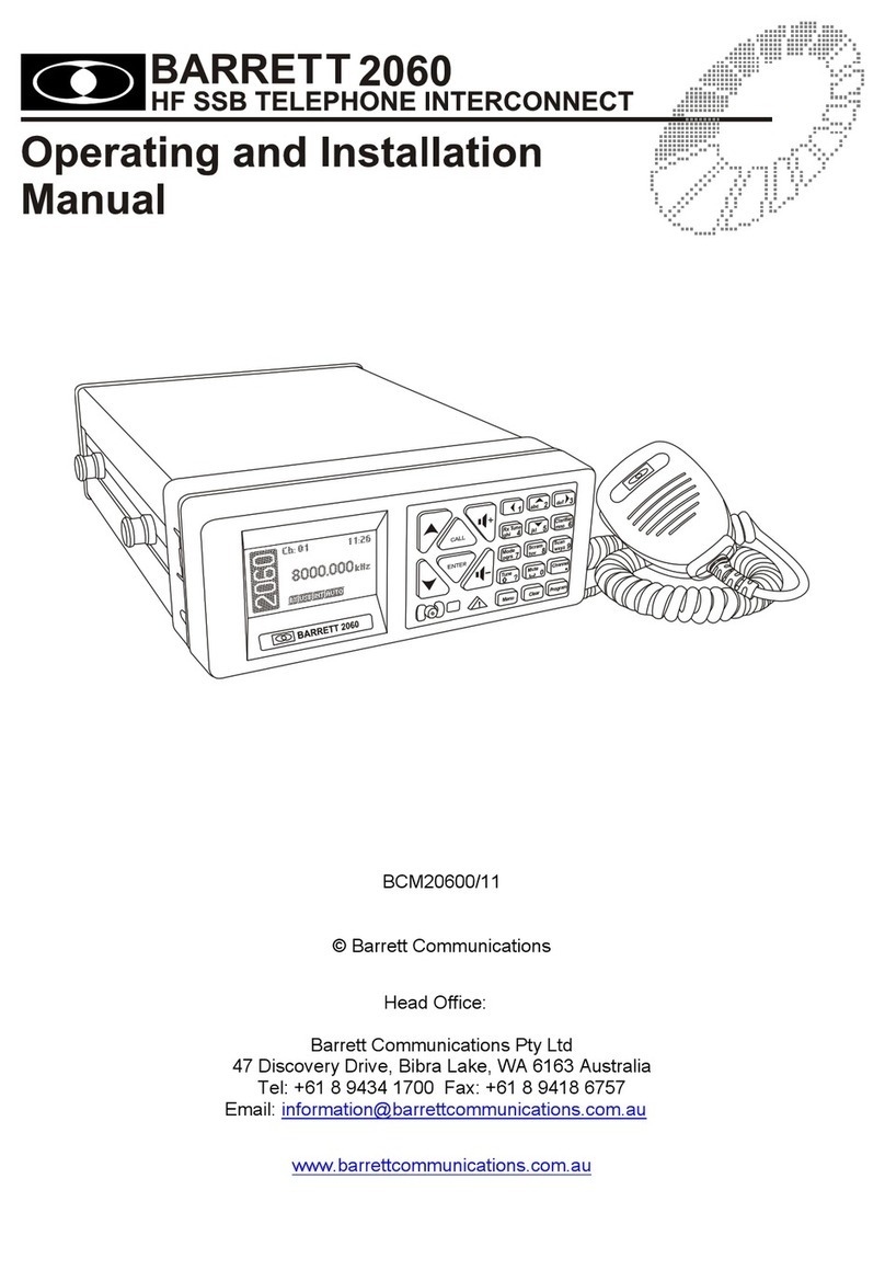 Barrett 2060 OPERATING AND INSTALLATION Manual