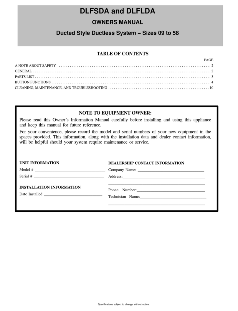 Carrier DLFSDA Series owner's manual