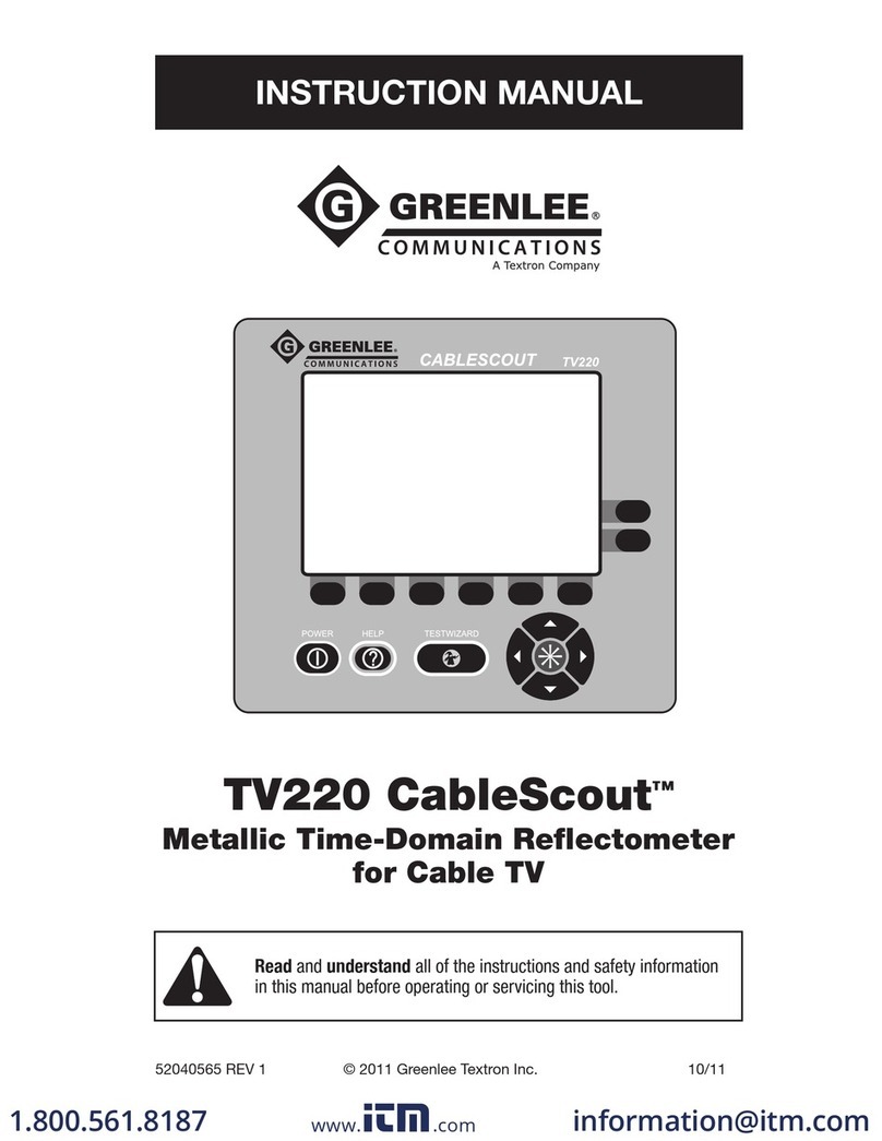 Textron Greenlee CableScout TV220 User manual Textron Greenlee CableScout TV220 User manual