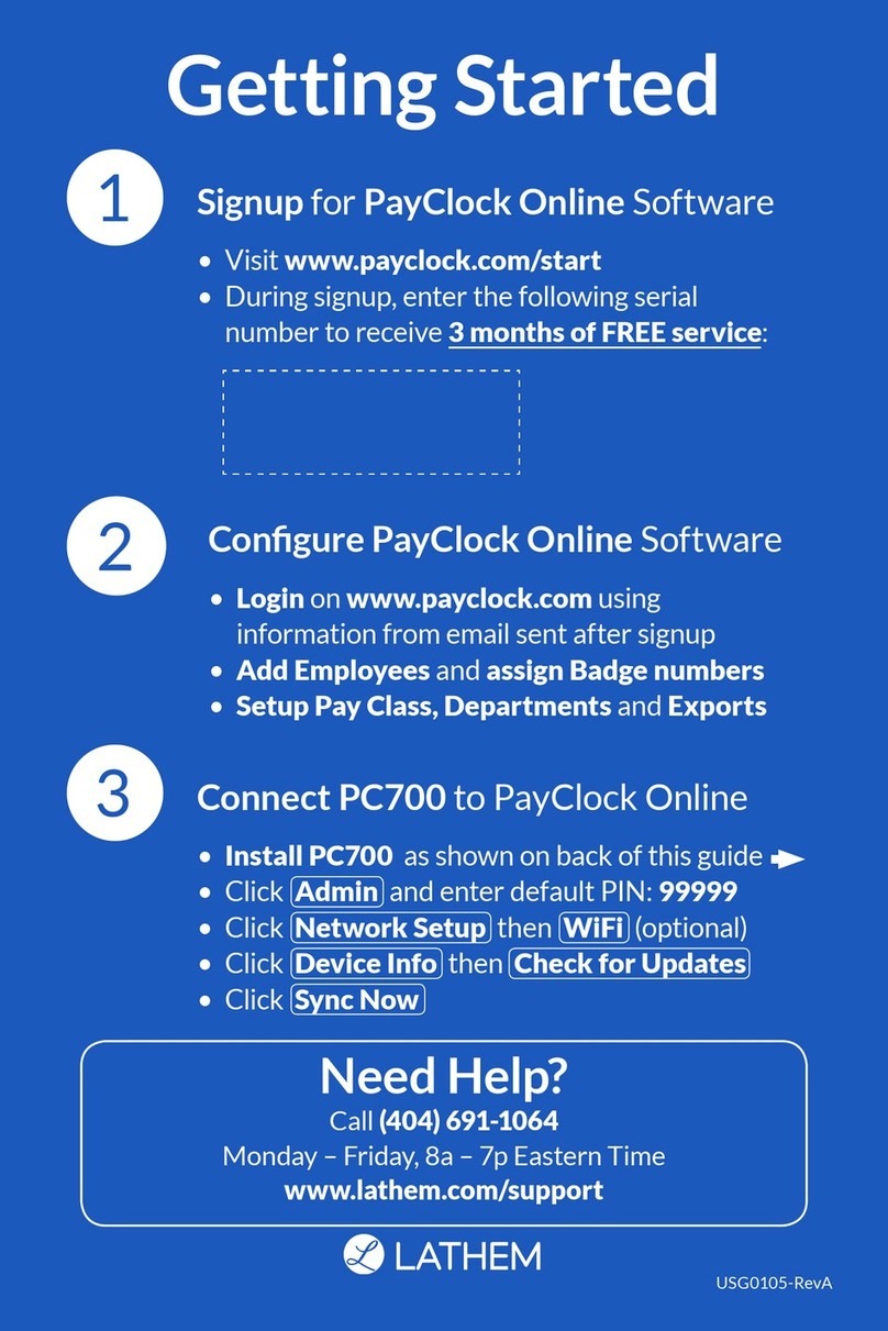 Lathem PC700 Getting started