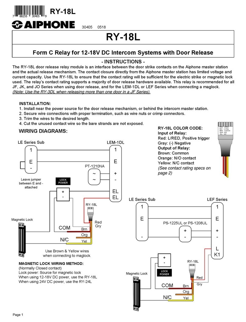 Aiphone RY-18L instructions