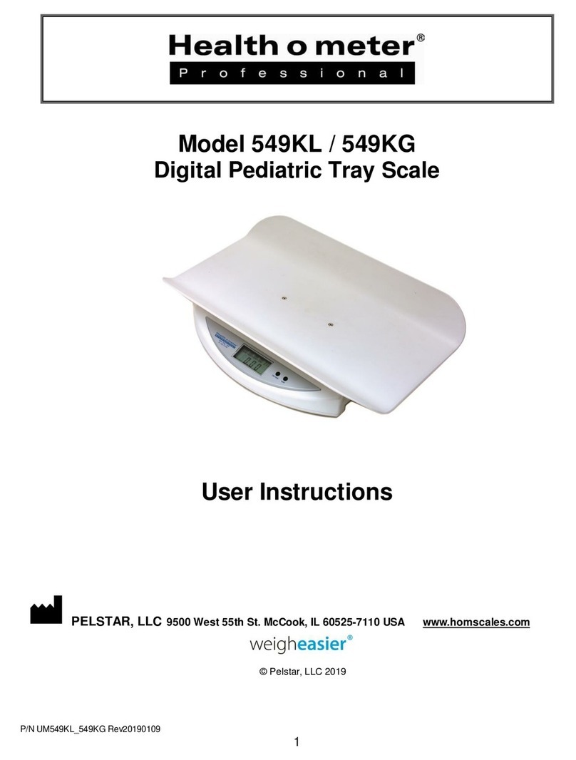 Health O Meter DIGITAL PEDIATRIC SCALE 549KL User instructions Health O Meter DIGITAL PEDIATRIC SCALE 549KL User instructions