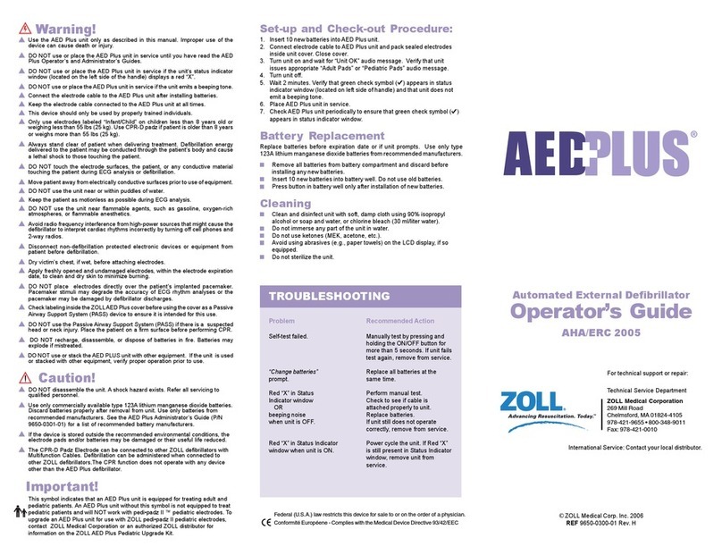 ZOLL Aed Plus Operator's guide