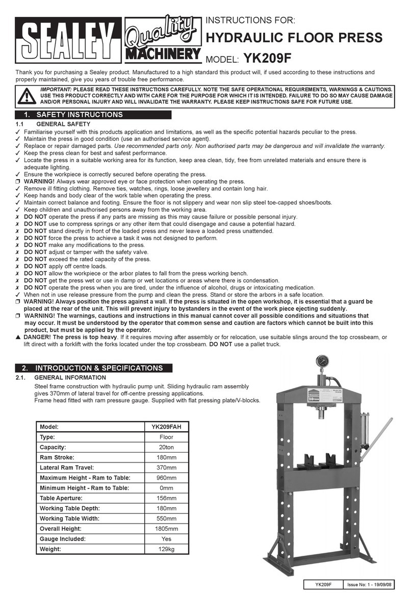 Sealey YK209F Configuration guide