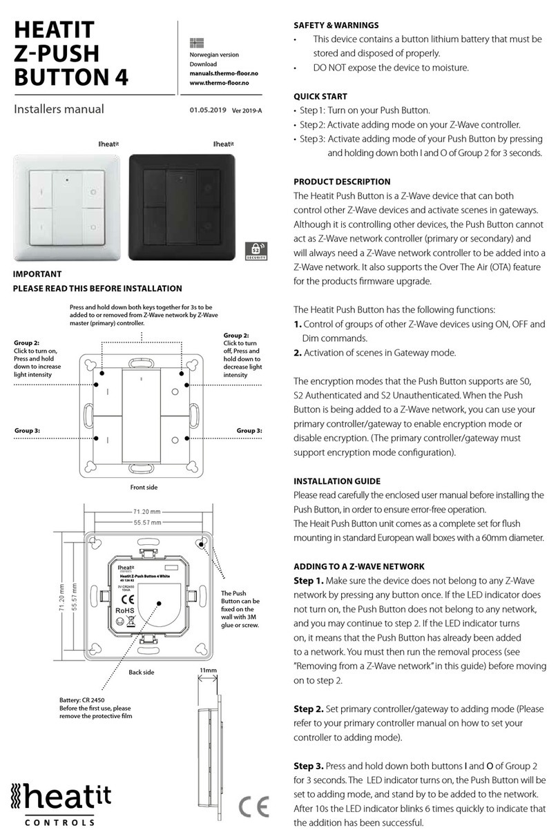 Heatit Z-PUSH BUTTON 4 Installer manual