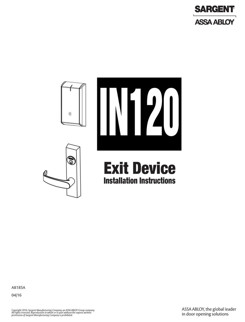 Assa Abloy SARGENT IN120 installation instructions