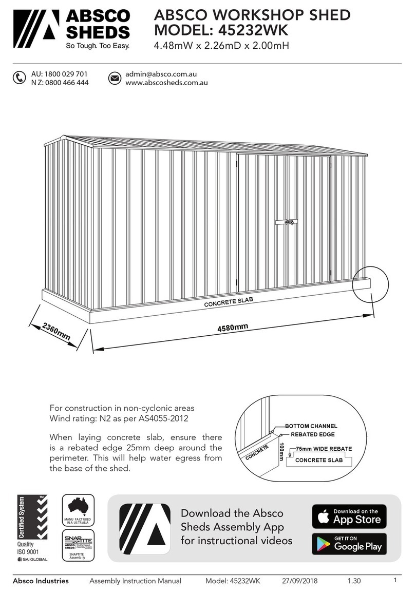 ABSCO SHEDS 45232WK Assembly & instruction manual