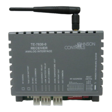 Johnson Controls TE-7800 Series User manual