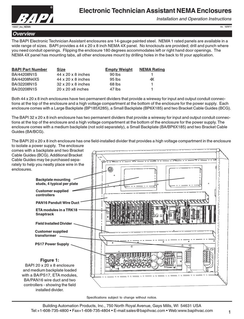 BAPI BA/44208N1S Installation and operation instructions