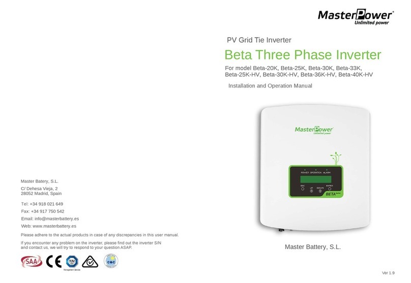 MasterPower Beta-20K Installation and operation manual