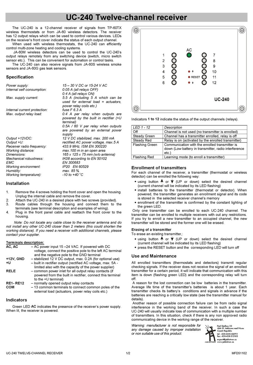 jablotron UC-240 manual
