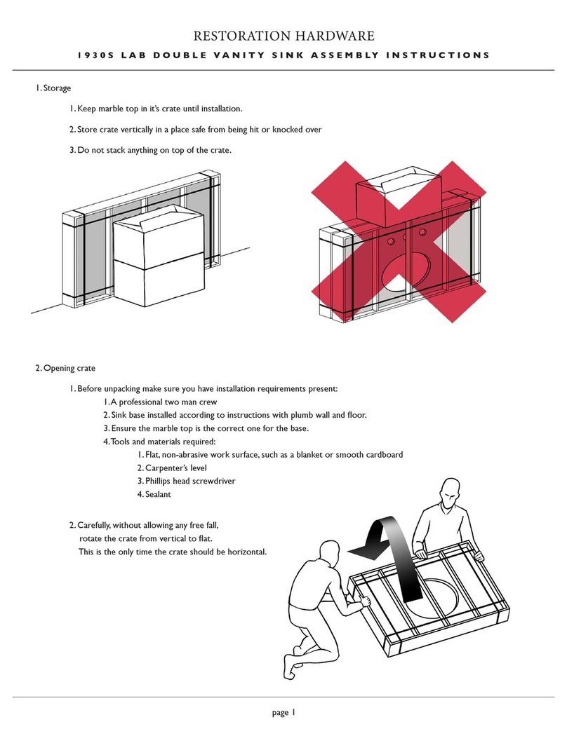 Restoration Hardware 1930S Lab Double Vanity Sink Assembly instructions Restoration Hardware 1930S Lab Double Vanity Sink Assembly instructions
