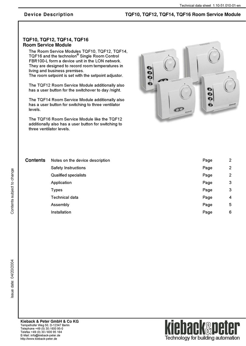 Kieback&Peter TQF10 Technical data